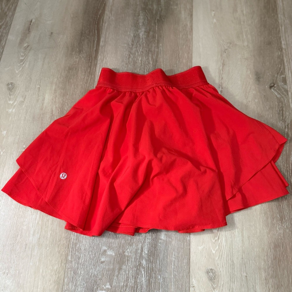 Lululemon court rival high waisted tennis skirt built in shorts red size 0 - Picture 4 of 7